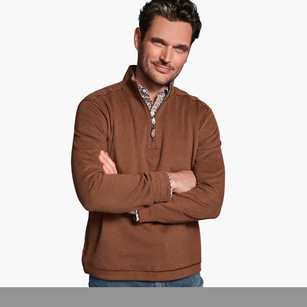 Johnston & Murphy Reversible Solid Quarter-Zip - image 2